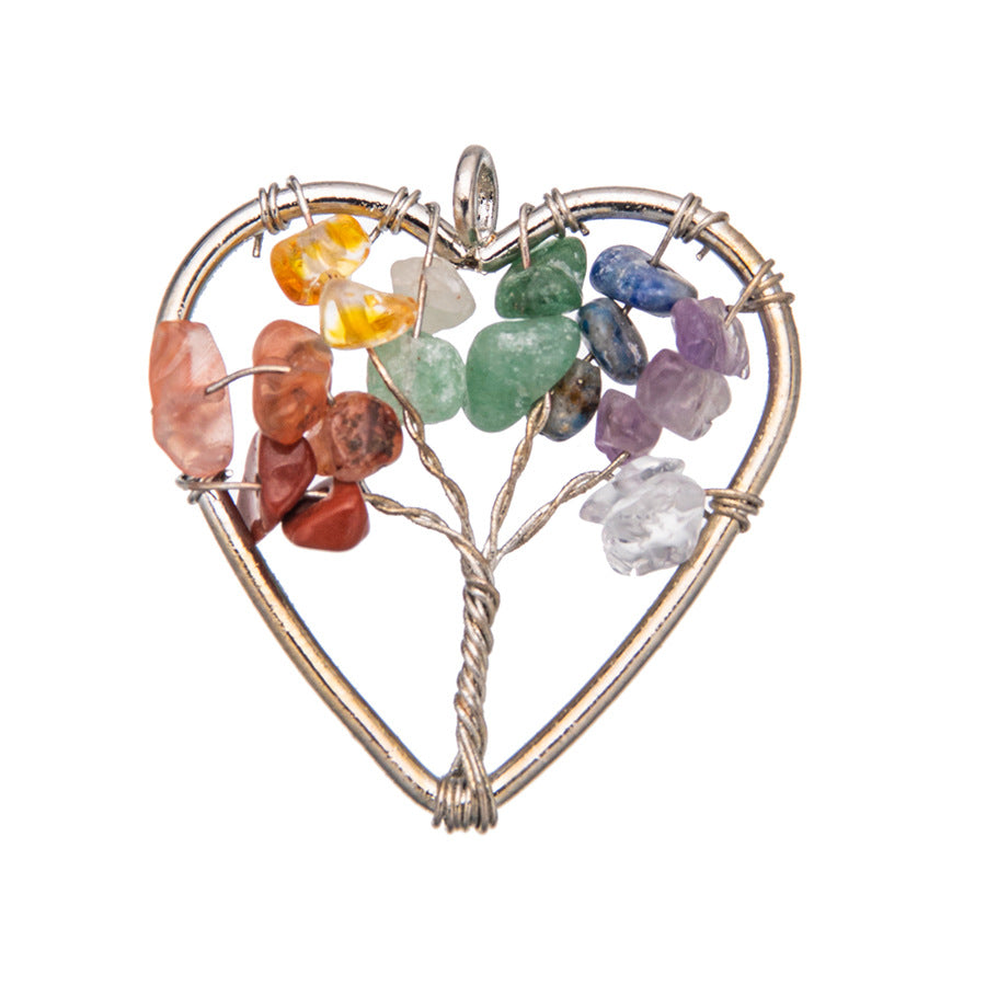 Crystal crushed stone 3cm heart pendant