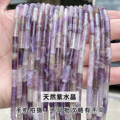 4X13mm crystal agate round tube loose beads