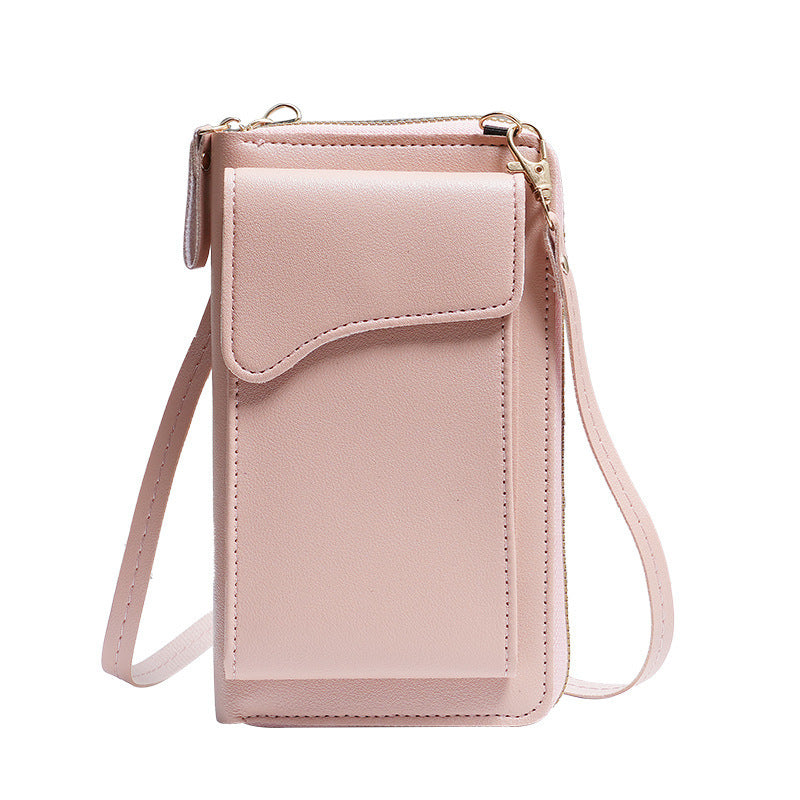 Long wallet, solid color mobile phone bag.