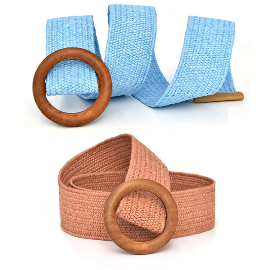 5Cm wide candy color square buckle belt female