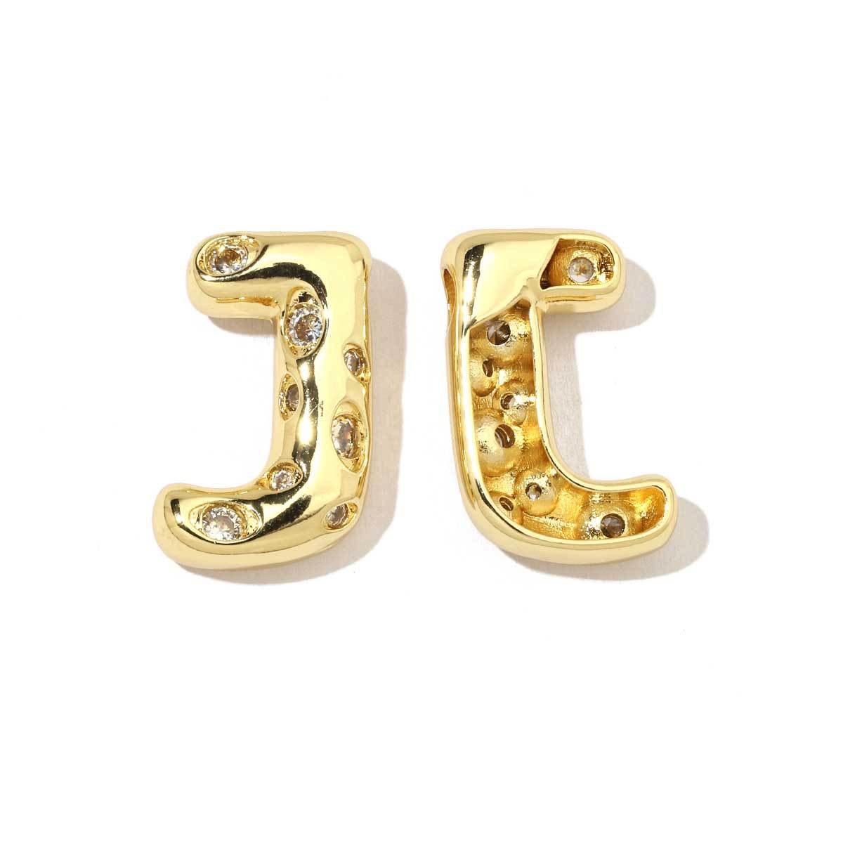 18K real gold copper inlaid zircon 26 letter pendant.