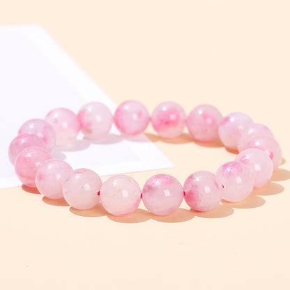 Pulsera de piedra de lluvia de rosas y cerezo natural 