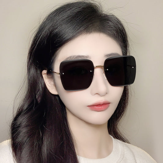 Frameless Square Gradient Sunglasses for Women