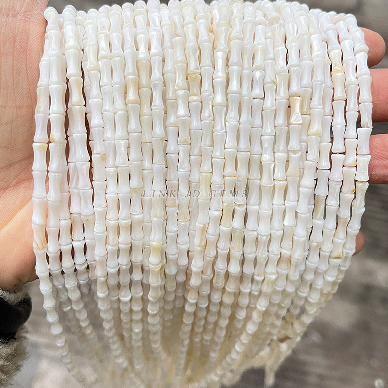 4 * 8Mm natural white shell bamboo bead spacer