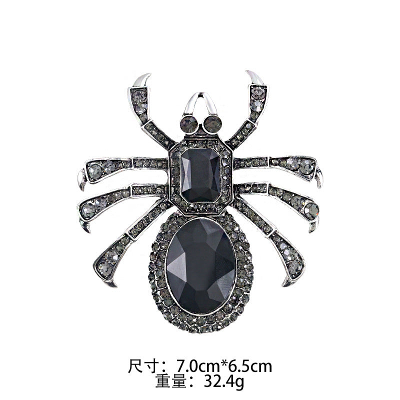 Rhinestone Spider Pin