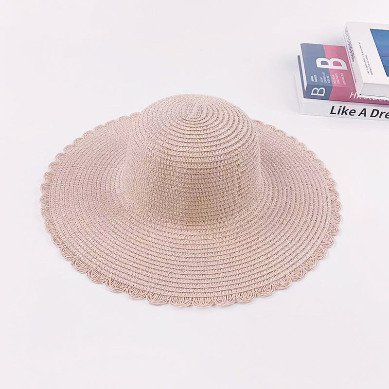 40cm Wide-Brim Round-Top Hat Summer Sun Protection