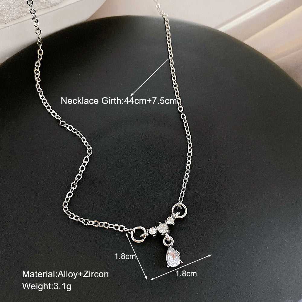 ins zircon water drop necklace