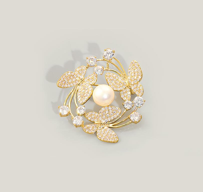 Butterfly Pearl Sweater Brooch