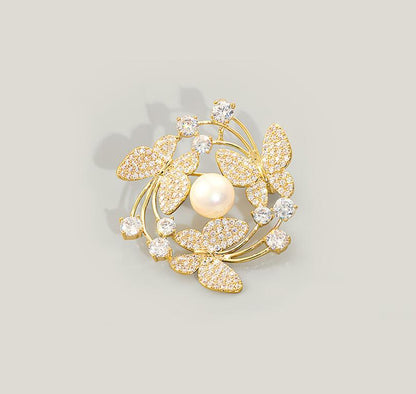 Butterfly Pearl Sweater Brooch