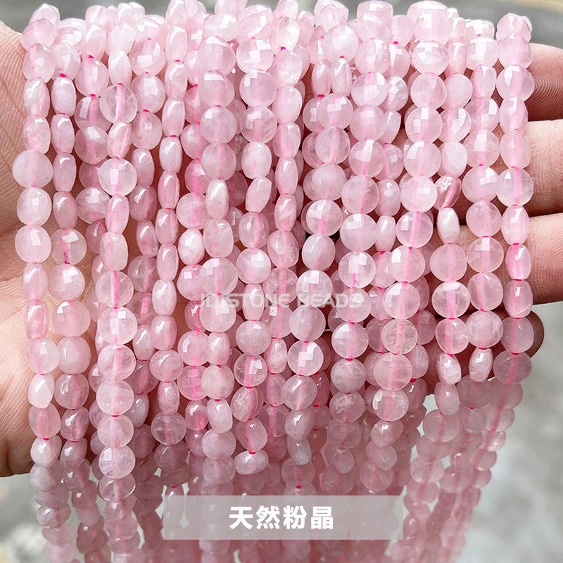 6 * 4Mm cut agate round cake-shaped loose bead facets