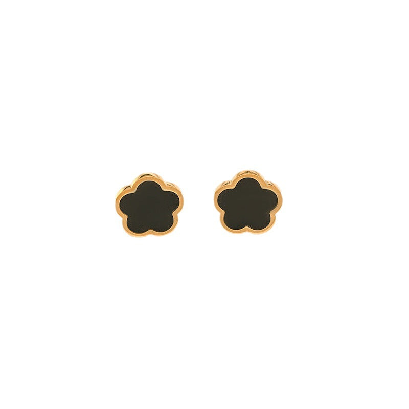 Elegant Clover Earrings with Simple Chic Five-Petal Design