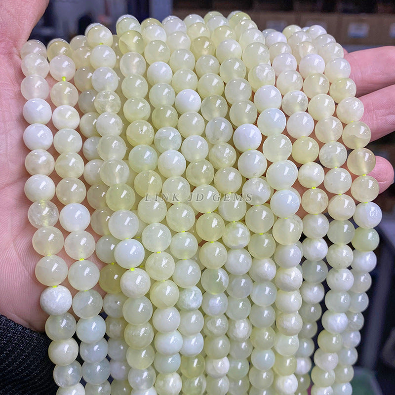 Natural Qingti Milk Cover Xiuyu Round Beads Sapphire Loose Beads