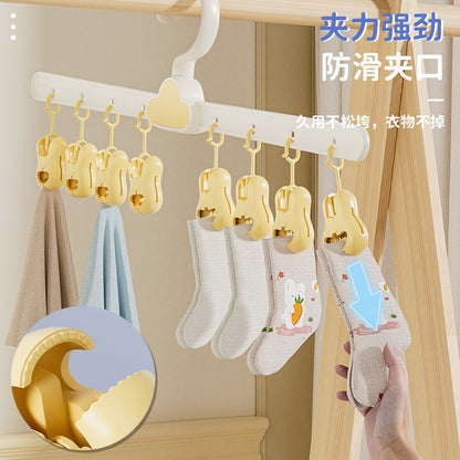 Baby Clothes Hanger with Cloud Clip Storage