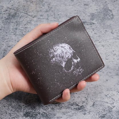 Vintage skull print men's and women's wallets