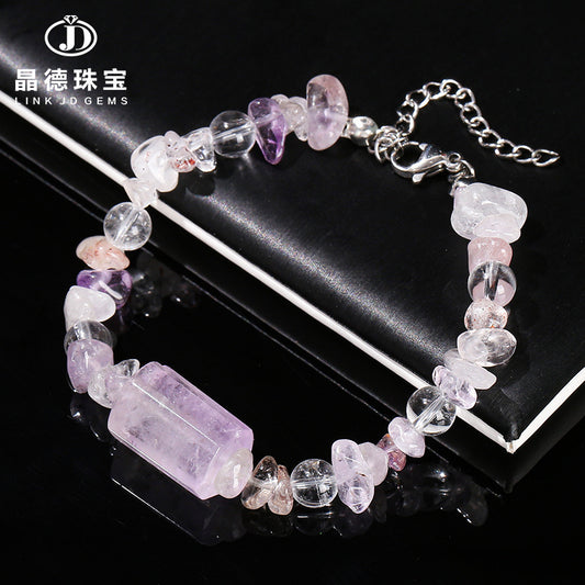 Natural Super Seven Crystal Gravel Bracelet