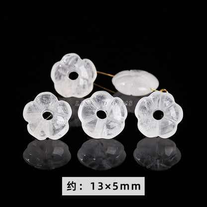 Natural white crystal jewelry accessories loose bead engraving