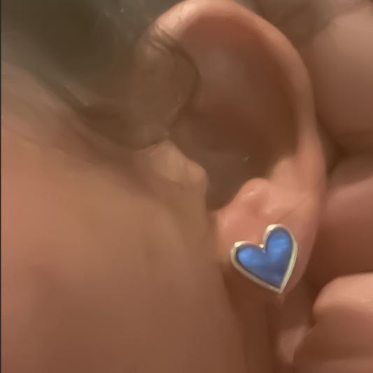 Pink and blue heart earrings