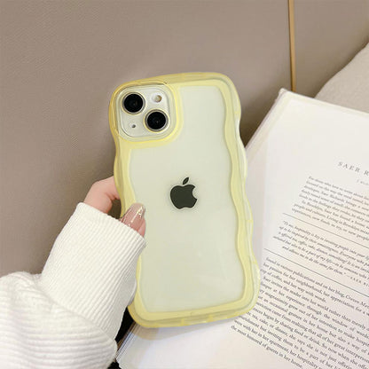 Wavy Case iPhone15 12 XR Shockproof Translucent Soft Cover