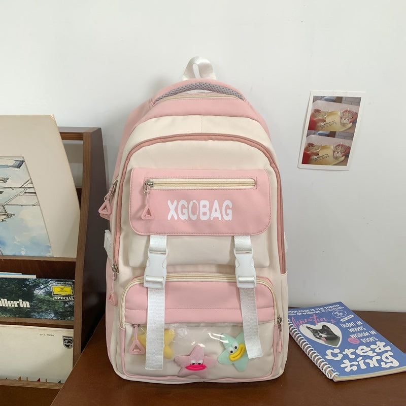 Student backpack transparent niche design backpack