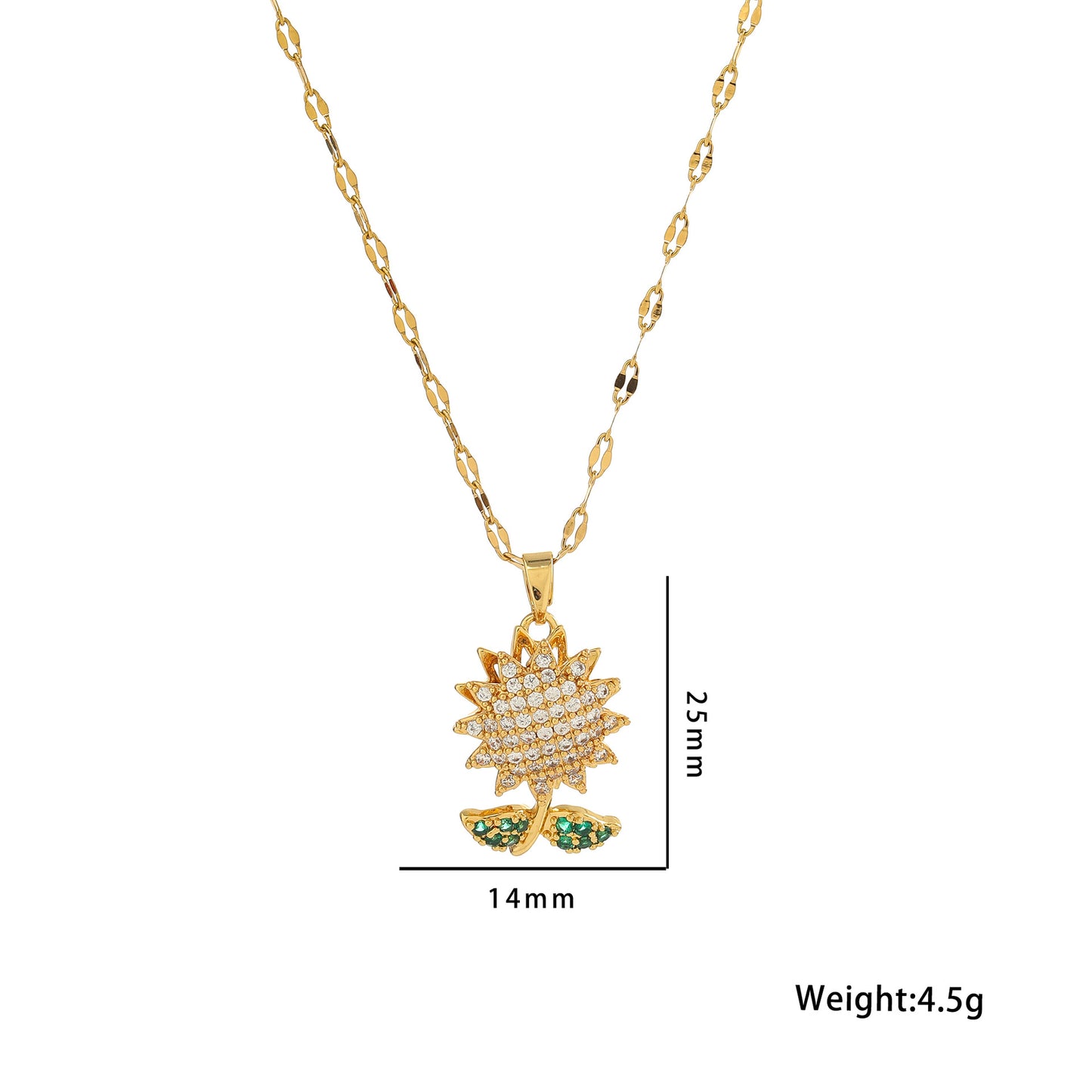 Gold Luxury Double-layer Sunflower Necklace, Fashionable