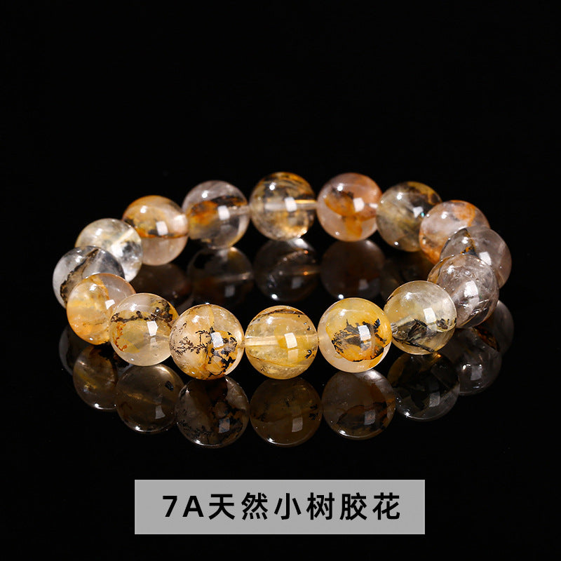 Pulsera de cristal con flor de eucalipto natural de pequeño tamaño 