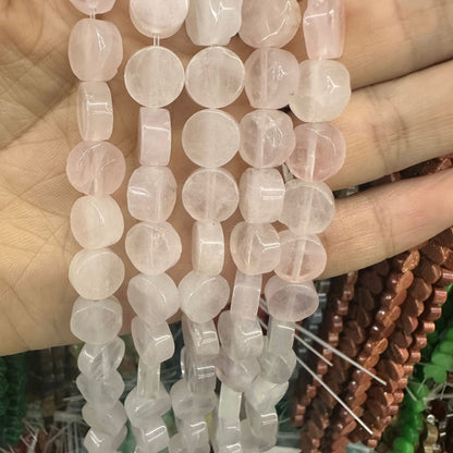 10*10MM natural crystal flat round beads