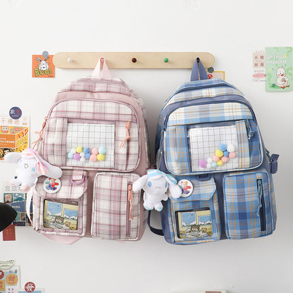 4-piece school bag ulzzang backpack