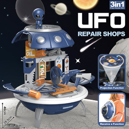 Dress-Up Burger Medical Tools UFO Planet Projection Storage Backpack Pretend Play Toy