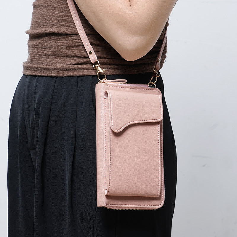 Long wallet, solid color mobile phone bag.