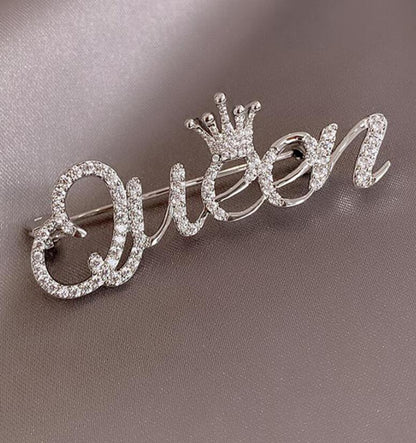 Crown English Alphabet Brooch