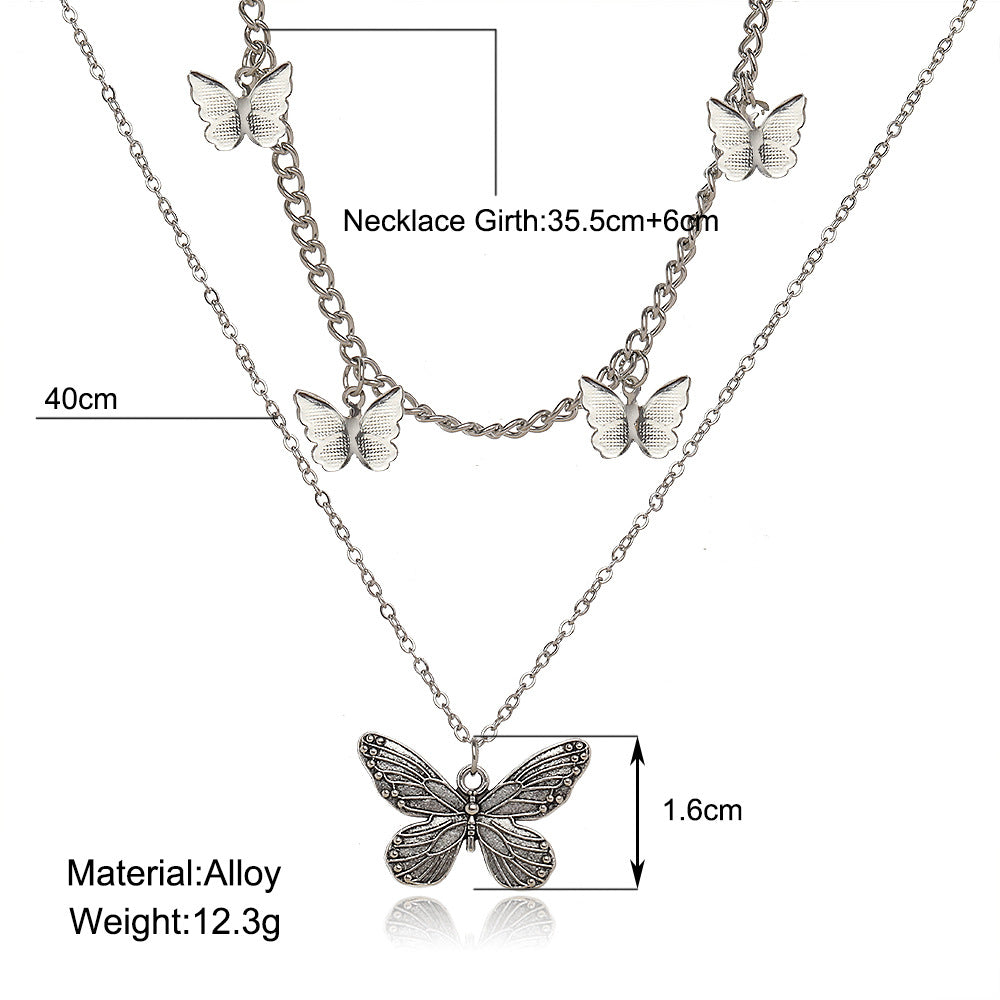 Hip Hop Necklace Butterfly Pendant Necklace