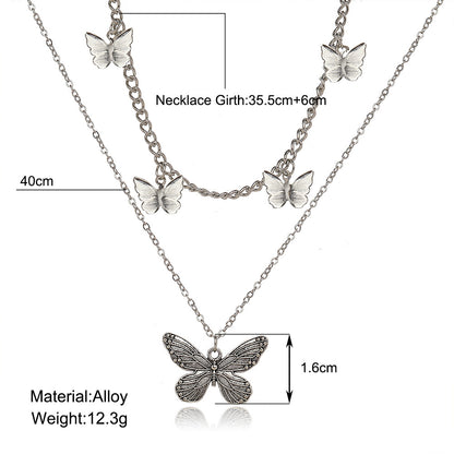 Hip Hop Necklace Butterfly Pendant Necklace