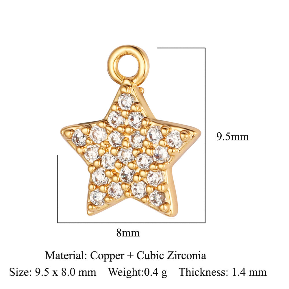 Star moon copper zircon devil's eye DIY pendant