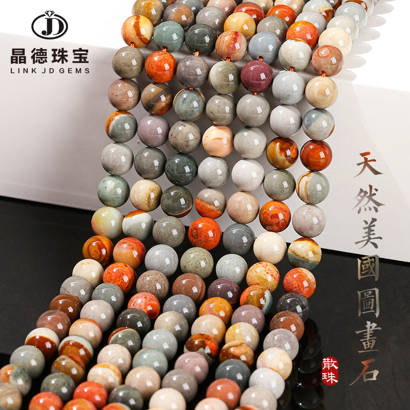 Natural American Picture Stone Loose Beads