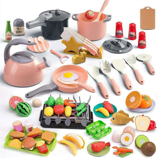 Simulation Kitchen Baby Cooking Sound and Light Large Electric Rice Cooker Children's Pretend Play Toy Set