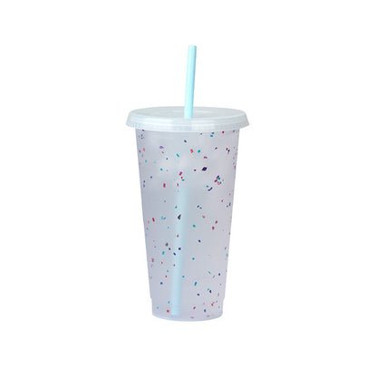 710Ml snowflake color-changing cold-changing temperature-sensing plastic cup