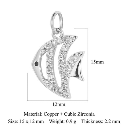 Copper zircon pendant butterfly dragonfly dolphin