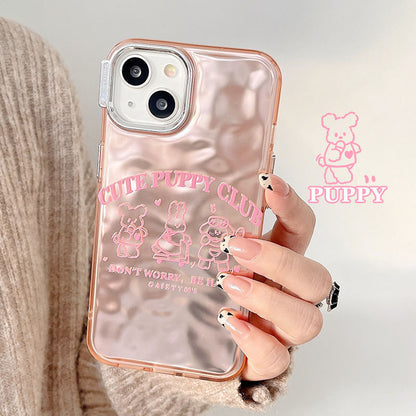 IMD Wrinkle Case iPhone15 Pro 12 11 Cute Hello Kitty Animal Cover