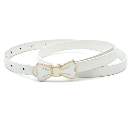 Bow Board Buckle Belt Ladies Patent Leather