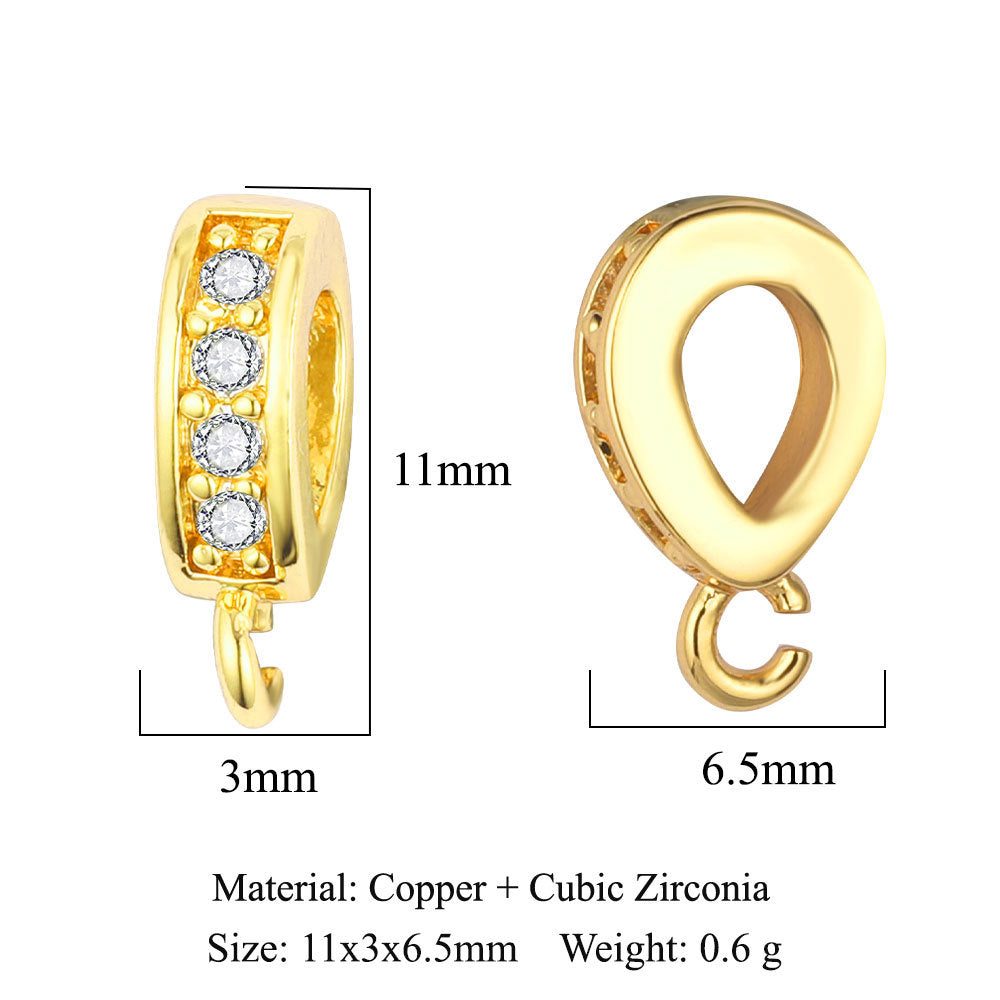 Copper zircon melon seed buckle pendant universal buckle