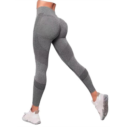 Solid color high waist hip yoga pants for women