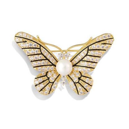 Butterfly Brooch Pearl