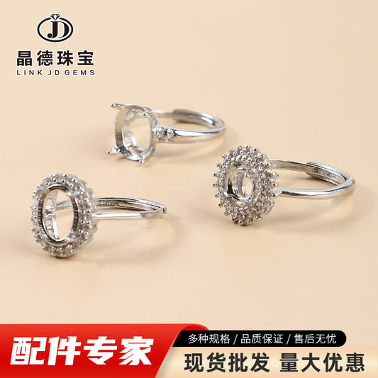 925 silver-plated copper ring holder opening adjustable