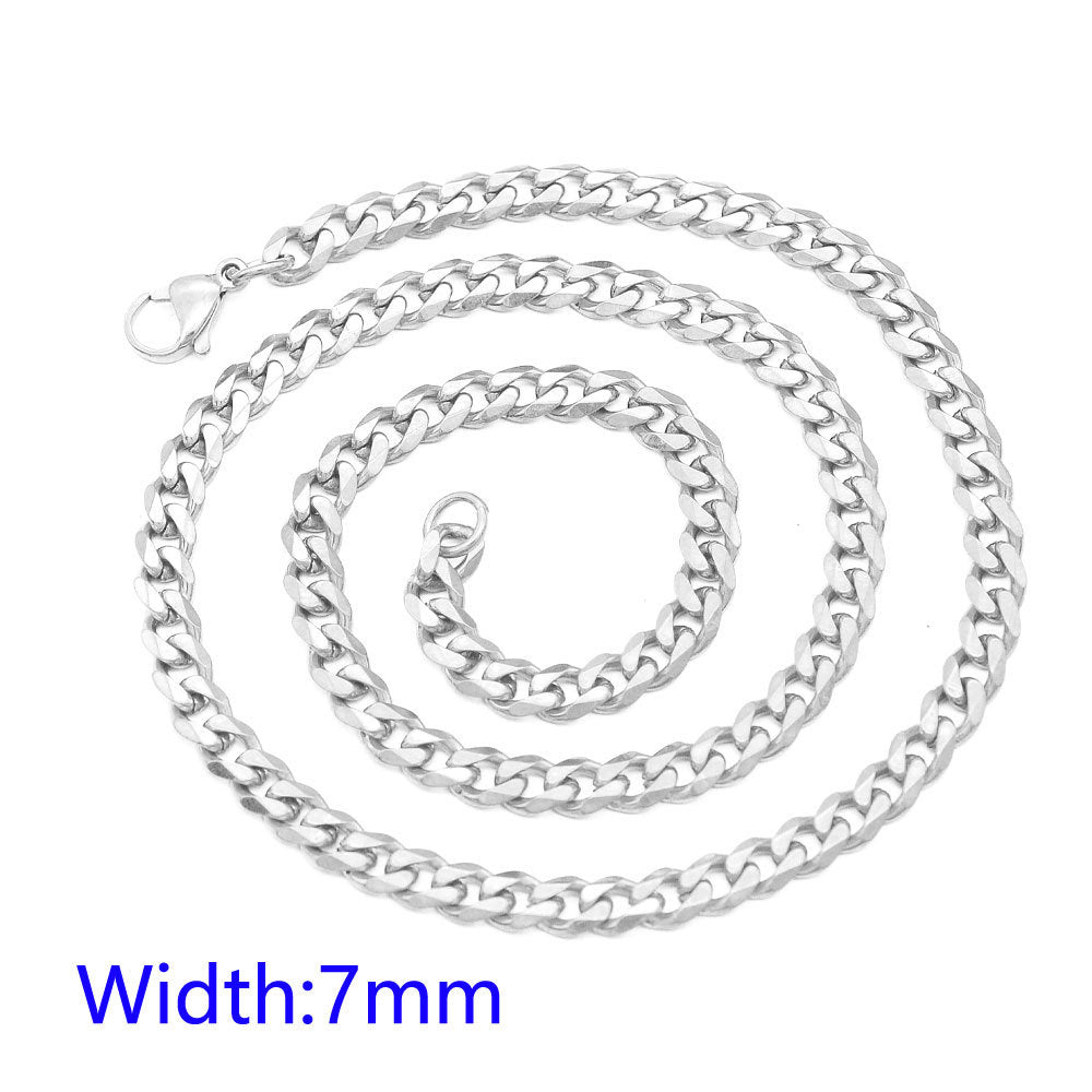 Stainless Steel Hip Hop Cuban Chain Necklace for Men and Women