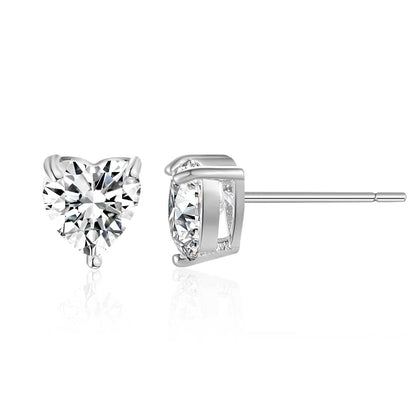 5A zircon love stud earrings woman