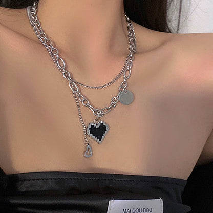 Heart letter tag necklace