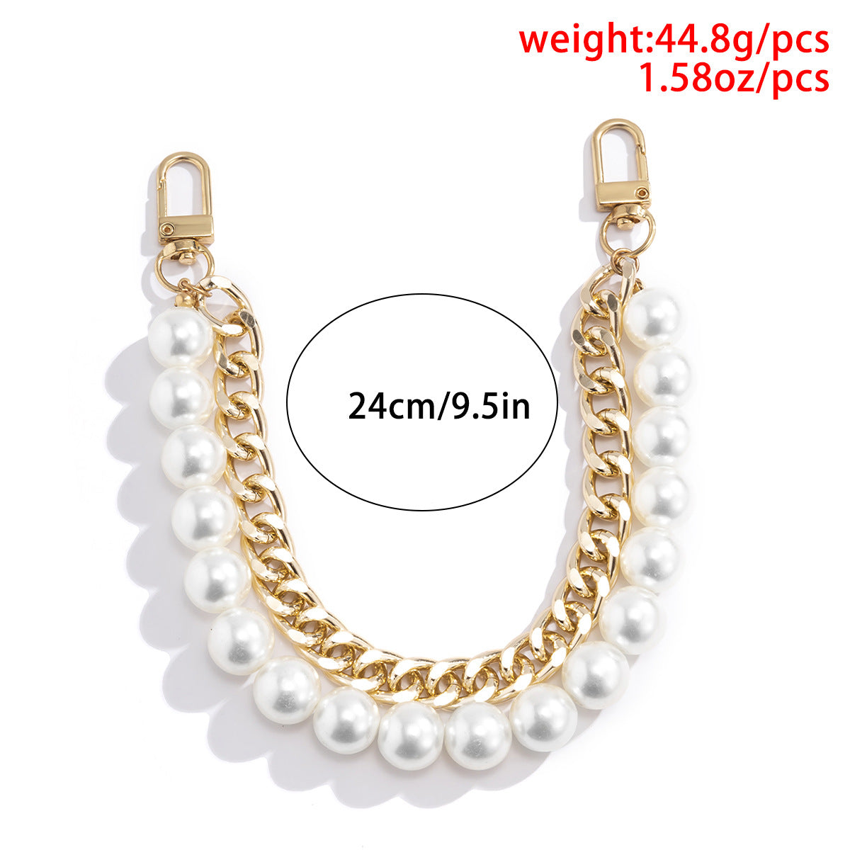 Aluminum chain Handbag Beaded shoulder chain