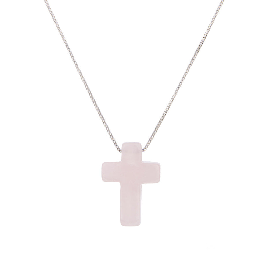 Cross Stainless Steel Adjustable Pendant Necklace