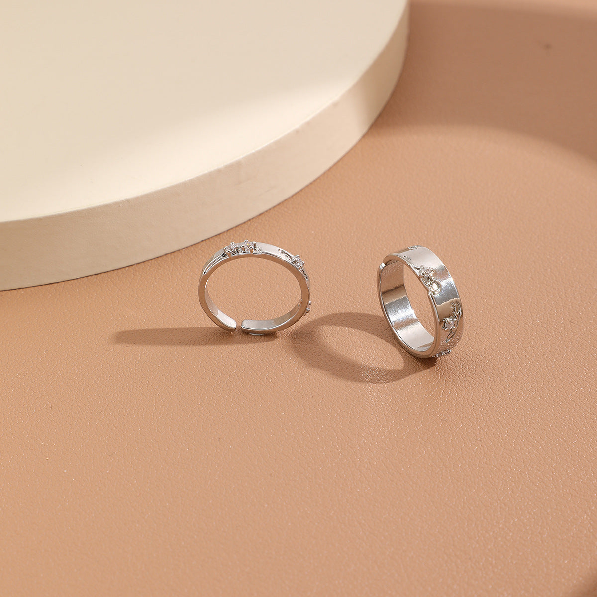 Silver plain zircon open ring