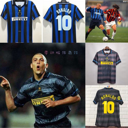 97-98 Inter Retro 10 Ronaldo Zamorano Djorkaeff Local/Tercera camiseta 